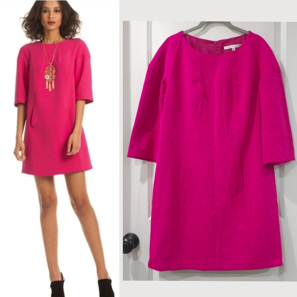 Trina Turk Dresses & Skirts - Trina Turk Kalene Vibrant Pink Shift Mini Dress, Side Pockets, Zipper Back, 10
